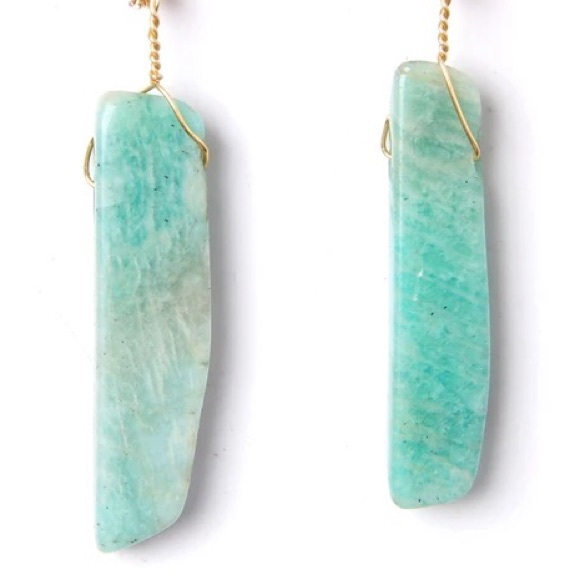 Gold Amazonite Boho Earrings - Picture 3 of 4